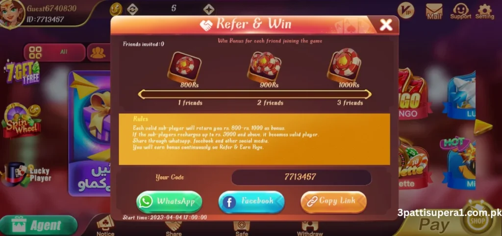 Exclusive Bonuses & Promotions of 3Patti Super a1
